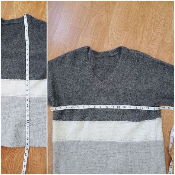 1.State Stripe V-Neck Tunic Sweater sz Medium - Picture 7 of 8